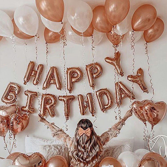 Birthday Surprise Rose Gold Balloon Decor