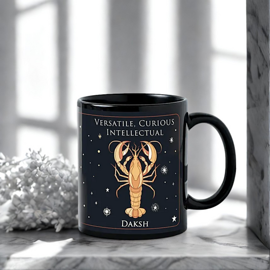 Cancer Zodiac Black Photo Mug