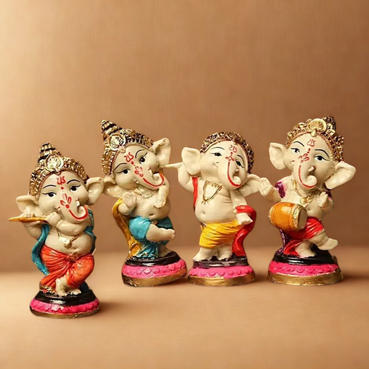 Dancing Ganesha Idols Set of 4