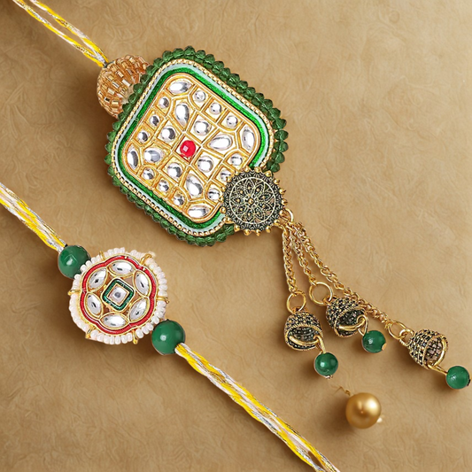 Glam Bhaiya Bhabhi Rakhi Set