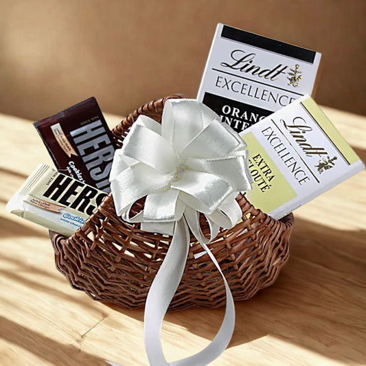 Lindt Chocolates Cane Basket Hamper