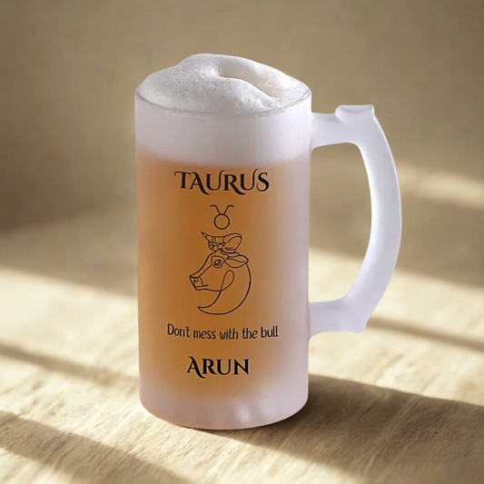 Personalised Beer Mug For Taurus Friend