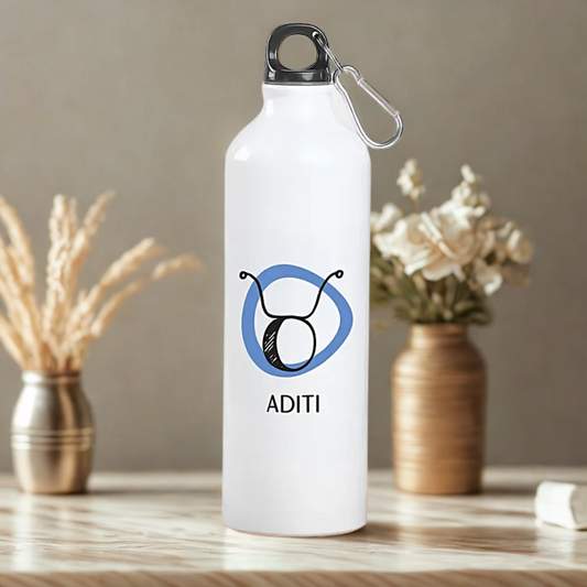 Personalised Libra Sign Sipper Bottle Gift