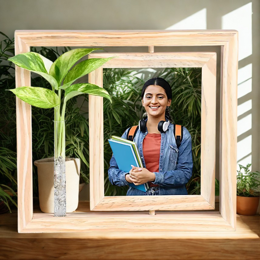Personalised Rotating Photo Frame & Plant