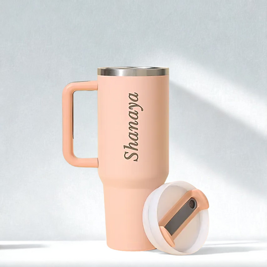 Personalised tumbler with straw
