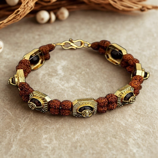 Rudraksha Tiger Eye Beads Bracelet
