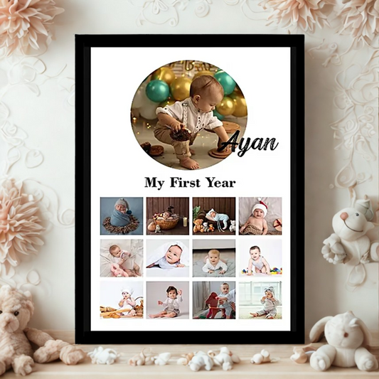 Personalised Baby's First Year Photo Frame
