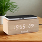 Personalised Bamboo Wireless Charger Clock